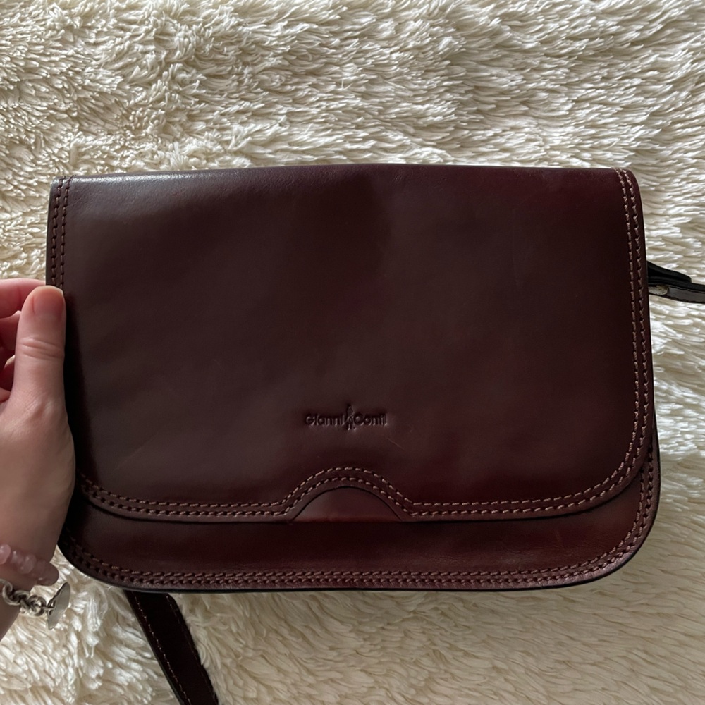 Gianni Conti leather shoulder bag with front flap